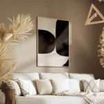 affiche dart abstrait audacieux noir et blanc avec des formes graphiques texture salon.webp