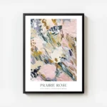 affiche dart abstrait aux couleurs pastel texture peinte epaisse tons de rose ve avec cadre.webp