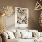 affiche dart abstrait aux couleurs pastel texture peinte epaisse tons de rose ve salon.webp