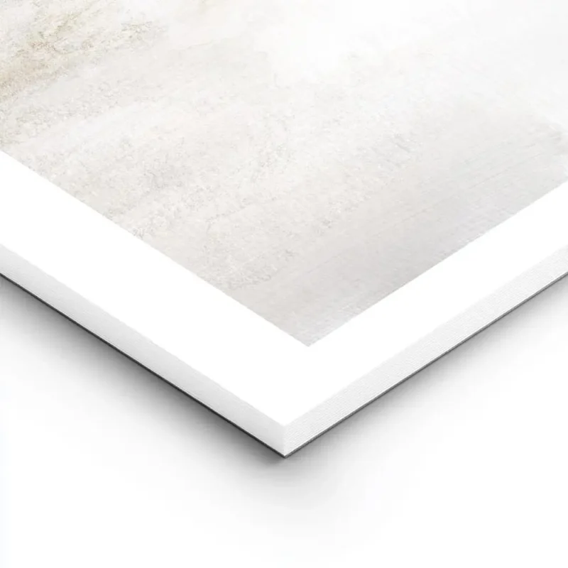 affiche dart abstrait aux tons beiges avec des touches dorees evoquant un paysag lightpanel.webp