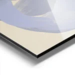 affiche dart abstrait avec des champs de couleur brosses en blanc bleu et marron aluminium.webp