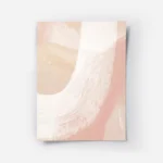 affiche dart abstrait avec des coups de pinceau blancs sur un fond peche effet d.webp