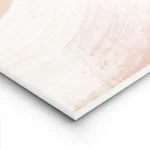 affiche dart abstrait avec des coups de pinceau blancs sur un fond peche effet d lightpanel.webp