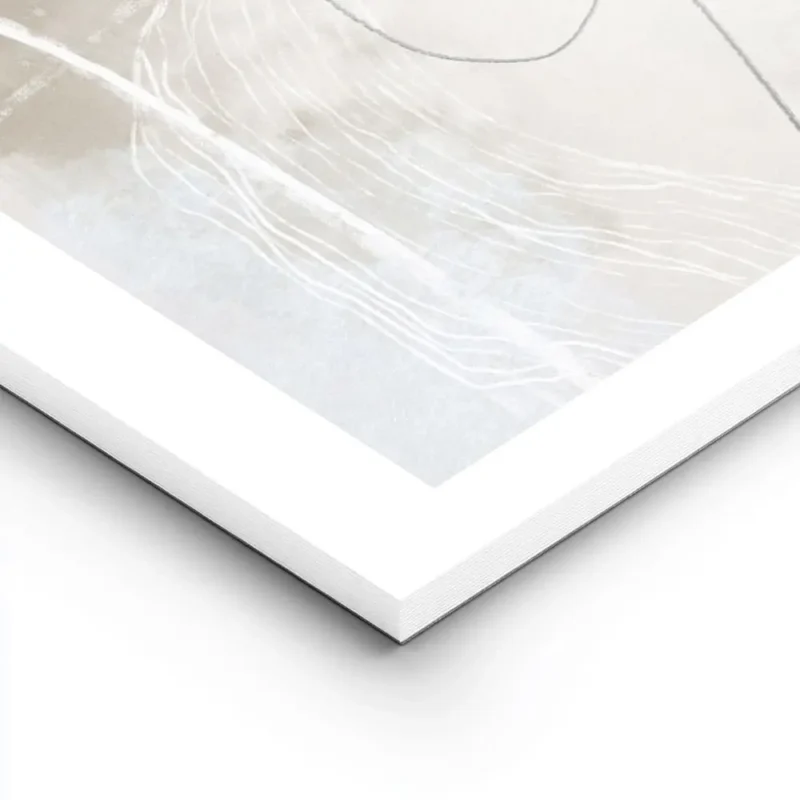 affiche dart abstrait avec des formes et lignes noires et blanches sur fond gris lightpanel.webp