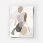 affiche dart abstrait avec des formes organiques aux couleurs neutres et terreus.webp