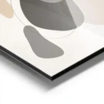 affiche dart abstrait avec des formes organiques aux couleurs neutres et terreus aluminium.webp