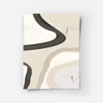 affiche dart abstrait avec des formes texturees noires beiges et blanches et des.webp