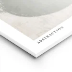 affiche dart abstrait avec une volute verte peinte sur un fond beige texture et lightpanel.webp