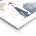affiche dart abstrait bleu avec coups de pinceau beige et blanc ambiance epuree lightpanel.webp