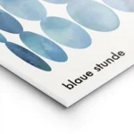 affiche dart abstrait bleu avec des cercles de formes variees et une typographie lightpanel.webp