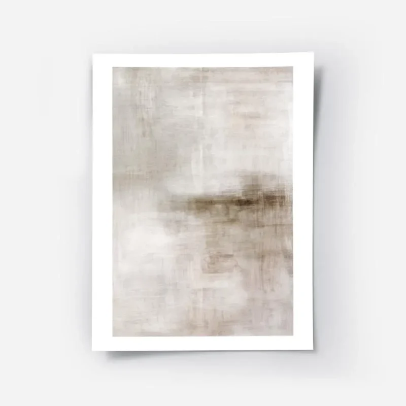 affiche dart abstrait calme beige avec des tons creme marron clair et blanc effe.webp
