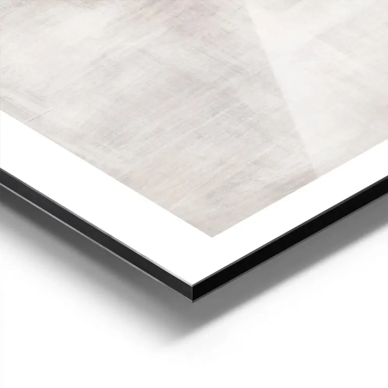 affiche dart abstrait calme beige avec des tons creme marron clair et blanc effe aluminium.webp