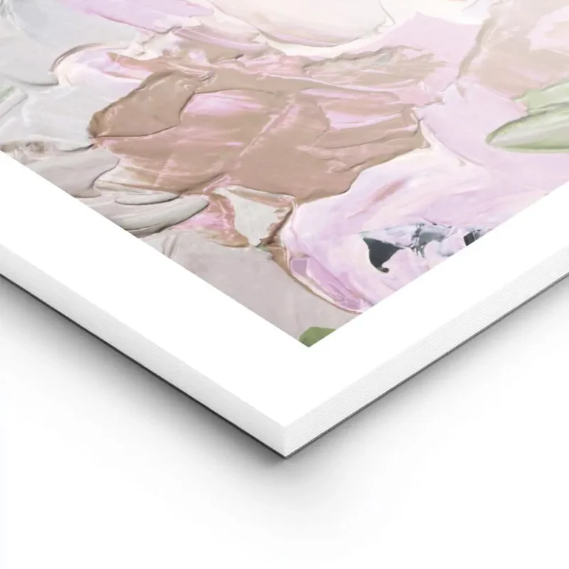 affiche dart abstrait colore avec des coups de pinceau epais en vert et rose lightpanel.webp