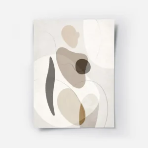 affiche dart abstrait contemporain representant une forme humaine avec des forme.webp