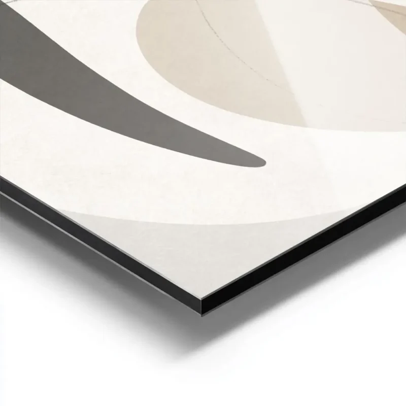affiche dart abstrait contemporain representant une forme humaine avec des forme aluminium.webp