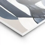 affiche dart abstrait de femme en bleu et blanc avec des contours noirs sur fond lightpanel.webp