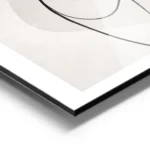 affiche dart abstrait de line art noir corps humain stylise formes rondes grises aluminium.webp