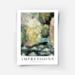 affiche dart abstrait dun jardin verdoyant avec des fleurs epanouies dans un sty.webp