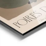 affiche dart abstrait dune poire aux couleurs neutres de kaki et blanc casse ave aluminium.webp