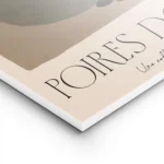 affiche dart abstrait dune poire aux couleurs neutres de kaki et blanc casse ave lightpanel.webp