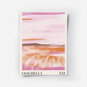 affiche dart abstrait dune vallee avec des coups de pinceau roses et oranges et .webp