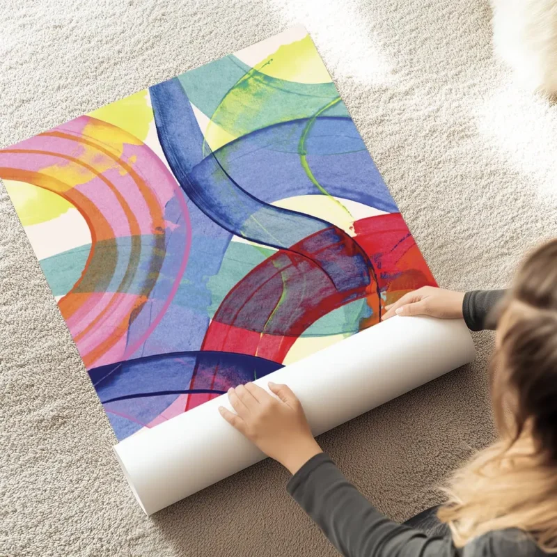 affiche dart abstrait fluide avec des touches de peinture colorees vibrantes for au sol.webp