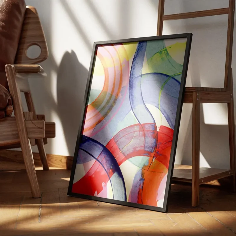 affiche dart abstrait fluide avec des touches de peinture colorees vibrantes for encadre.webp