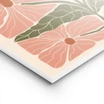 affiche dart abstrait illustration de grandes fleurs roses carrees et de feuille lightpanel.webp