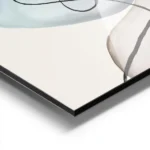 affiche dart abstrait illustration feminine avec des lignes noires et des formes aluminium.webp