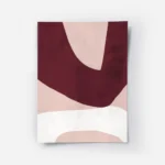 affiche dart abstrait moderne avec des formes asymetriques bordeaux rose clair e.webp