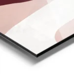 affiche dart abstrait moderne avec des formes asymetriques bordeaux rose clair e aluminium.webp