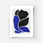 affiche dart abstrait moderne avec des formes noires et bleues sur fond beige cr.webp