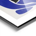 affiche dart abstrait moderne avec des formes noires et bleues sur fond beige cr aluminium.webp