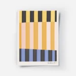 affiche dart abstrait moderne avec des rayures colorees en jaune orange rose ble.webp