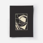affiche dart abstrait noir et blanc contraste avec des formes geometriques blanc.webp