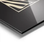 affiche dart abstrait noir et blanc contraste avec des formes geometriques blanc aluminium.webp