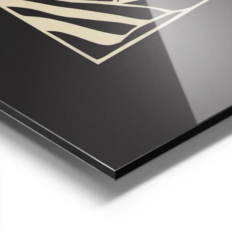 affiche dart abstrait noir et blanc contraste avec des formes geometriques blanc aluminium.webp