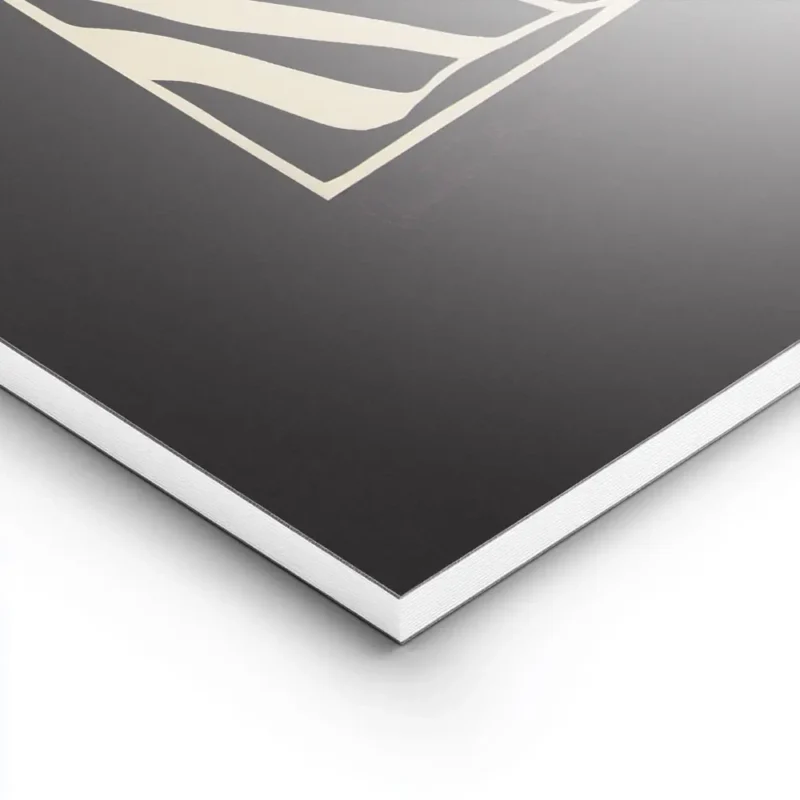 affiche dart abstrait noir et blanc contraste avec des formes geometriques blanc lightpanel.webp