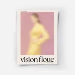 affiche dart contemporain representant une silhouette floue en pastel rose et ja.webp