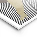 affiche dart graphique silhouette doree dune femme avec chapeau sur fond de pois lightpanel.webp