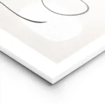 affiche dart lineaire abstraite avec un corps noir et des formes beiges et blanc lightpanel.webp