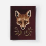 affiche dart renard avec typographie de tete de renard orange et noire sur fond .webp