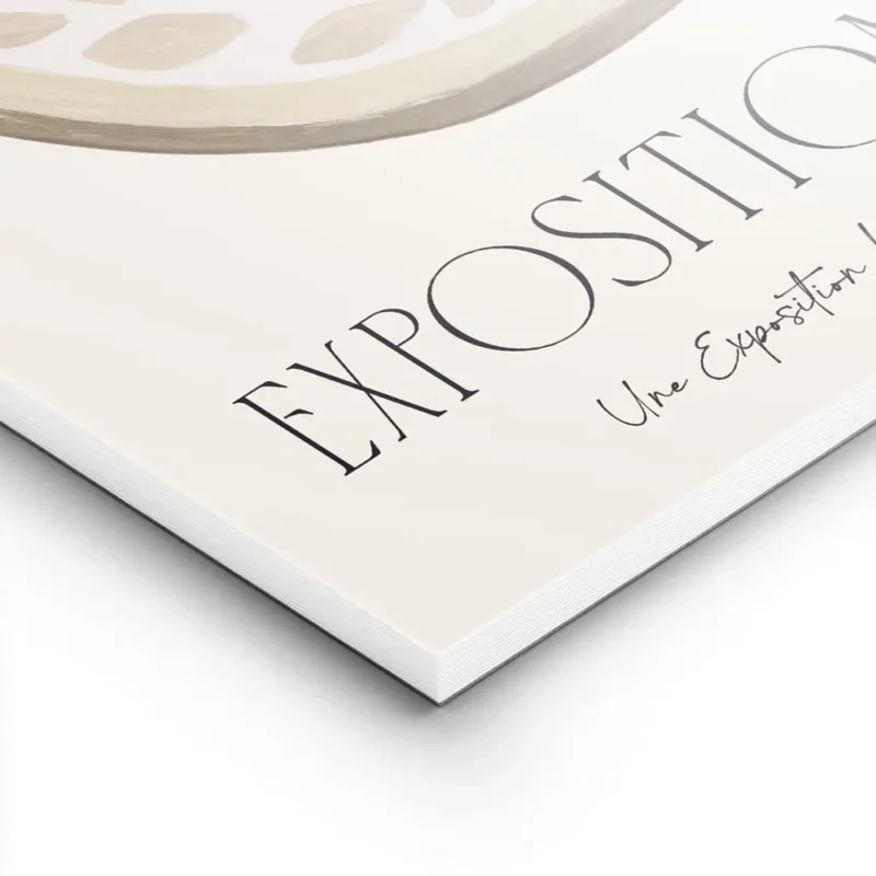 affiche dart terre et argile visage humain stylise dans un cercle avec motifs de lightpanel.webp