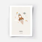 affiche dastronomie personnalisee avec une fusee des planetes des etoiles et des.webp