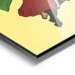 affiche de babar le roi a cheval sur fond jaune illustration de jean de brunhoff aluminium.webp