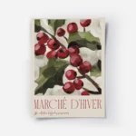 affiche de baies rouges et feuilles vertes sur fond beige avec le texte marche d.webp
