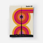 affiche de berlin avec la fernsehturm typographie retro et cercles concentriques.webp
