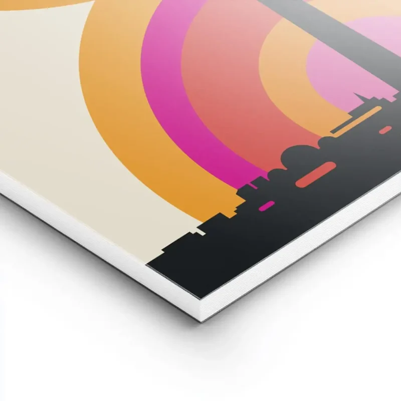 affiche de berlin avec la fernsehturm typographie retro et cercles concentriques lightpanel.webp