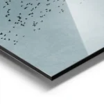 affiche de boris draschoff illustration graphique dune volee doiseaux noirs deva aluminium.webp