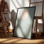 affiche de boris draschoff illustration graphique dune volee doiseaux noirs deva encadre.webp